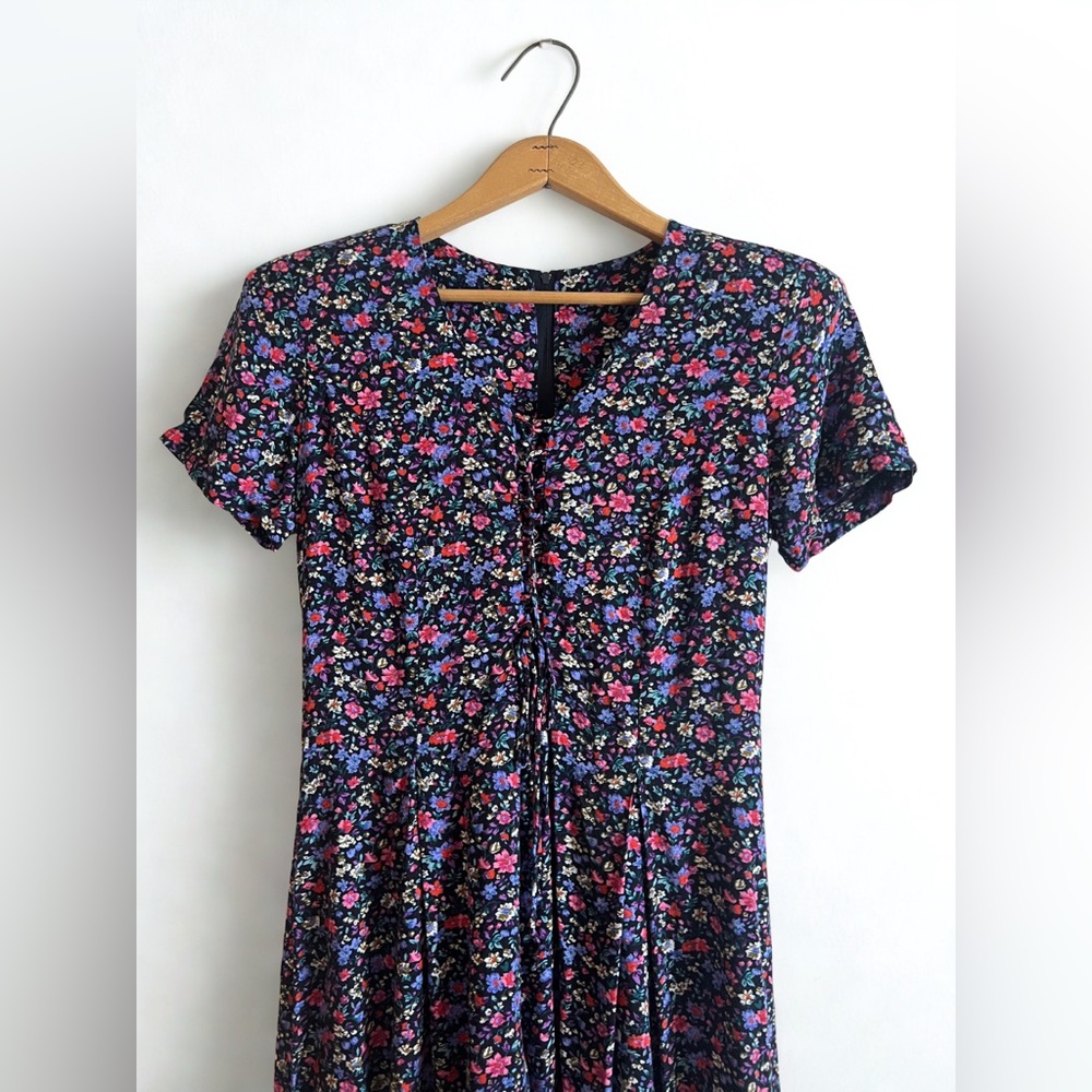90s Vintage Braemar Petites Floral Jumpsuit, Size Medium - Picture 5 of 9